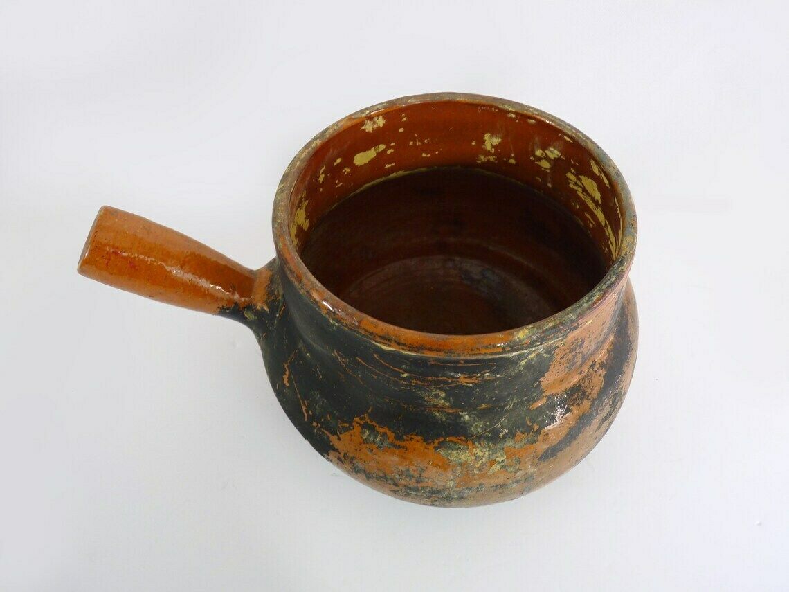 Old Large Spinning Top Glazed Terracotta Pottery High Pyrenees Stamp photo buy