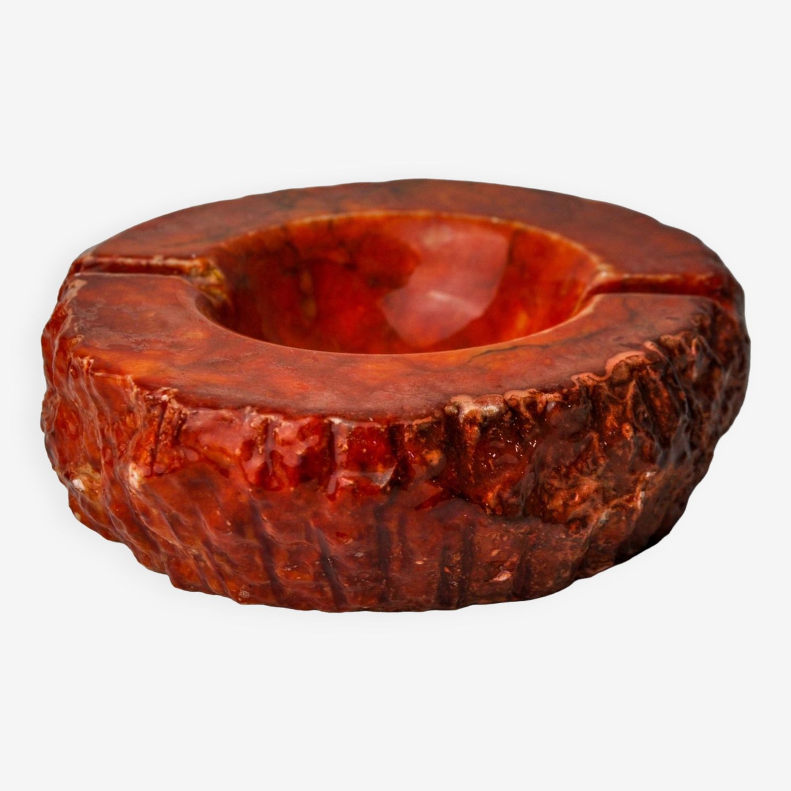 Red Alabaster Ashtray By Romano Bianchi, Italy, 1970