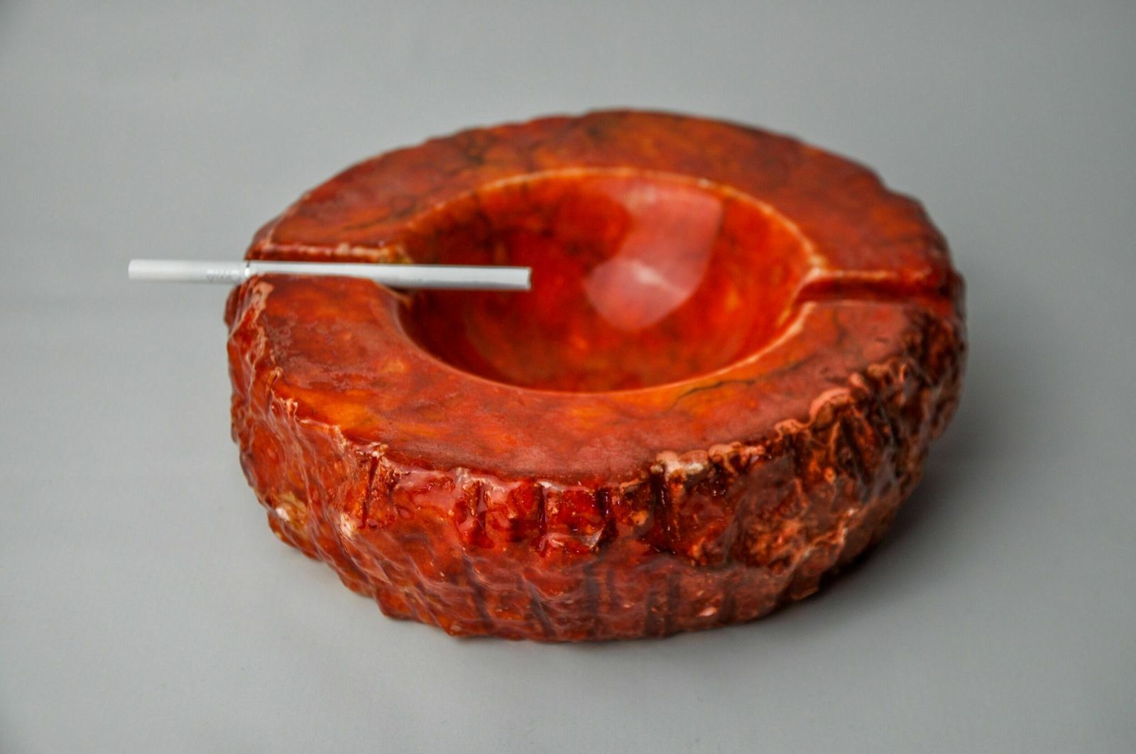 Red Alabaster Ashtray By Romano Bianchi, Italy, 1970 photo buy