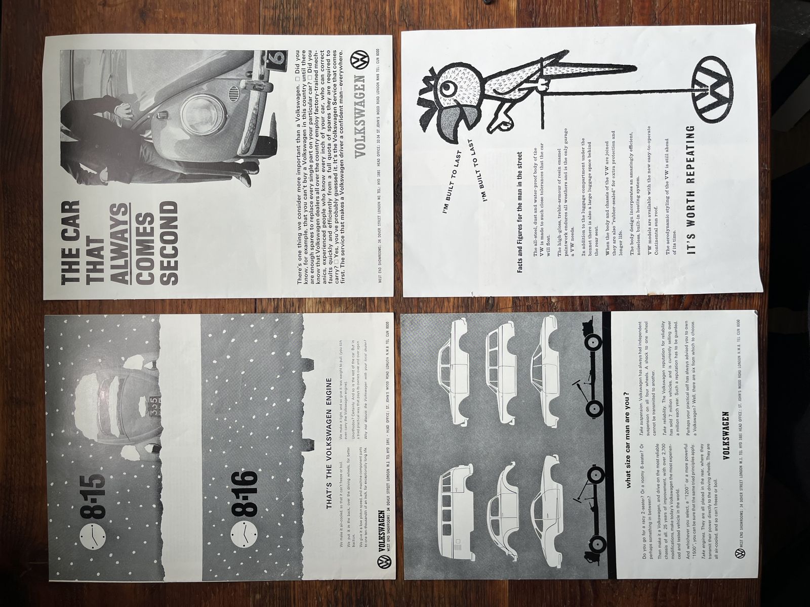Original Volkswagen Advertising Print 1960s photo furniture