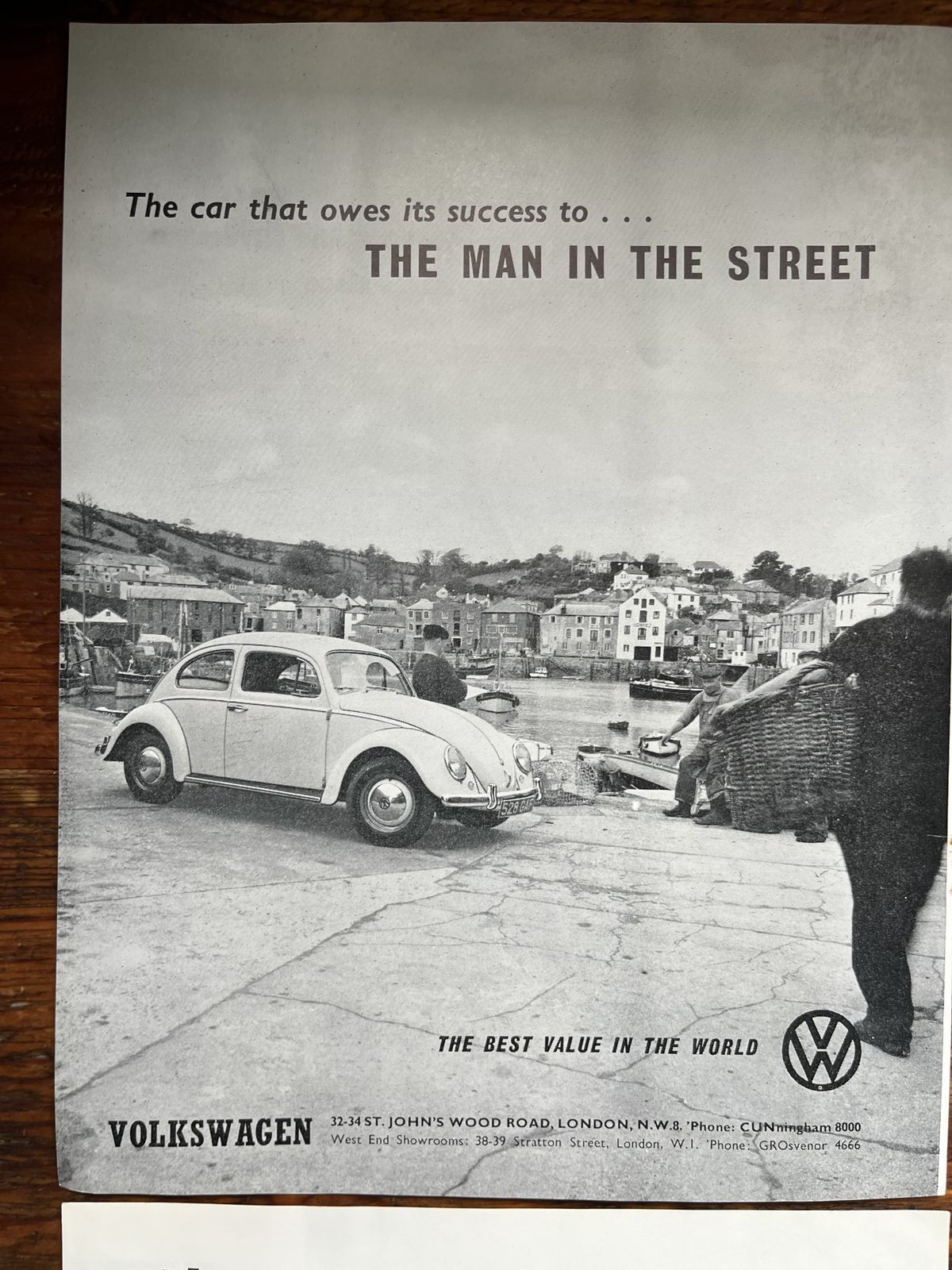 Original Volkswagen Advertising Print 1960s photo 165.0