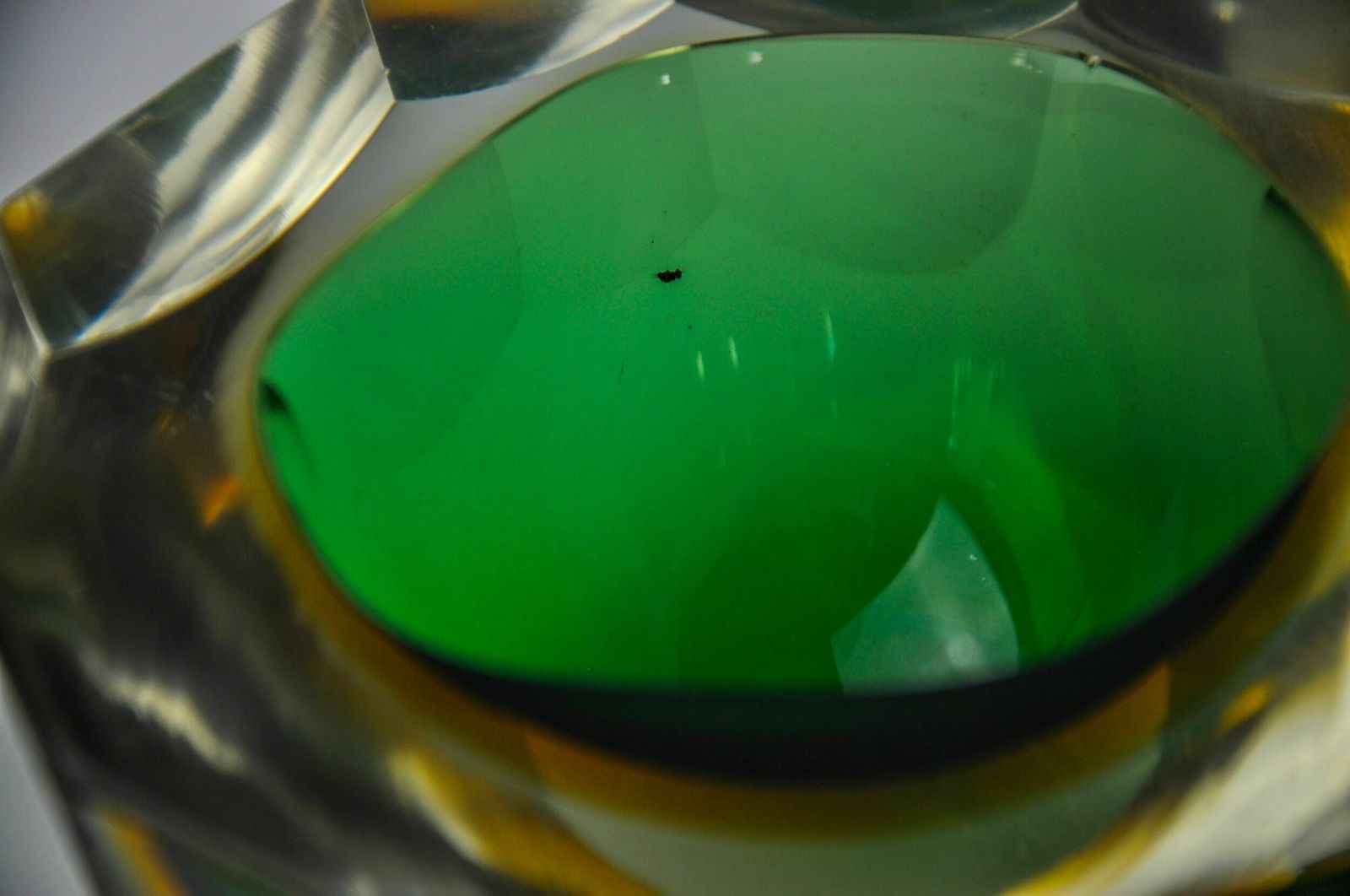 Home Decor Vide Pouch Sommerso Green And Yellow By Seguso, Murano Glass, Italy, 1970 photo