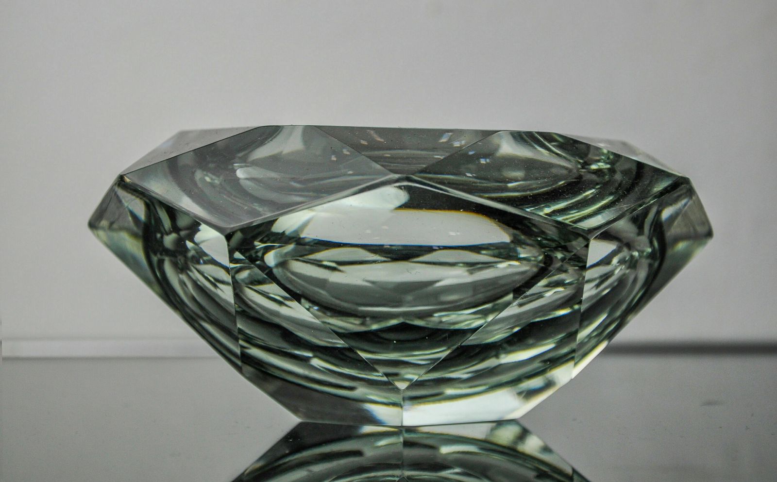 Ashtray Sommerso Grey By Seguso, Faceted Glass, Murano, Italy, 1970 photo buy