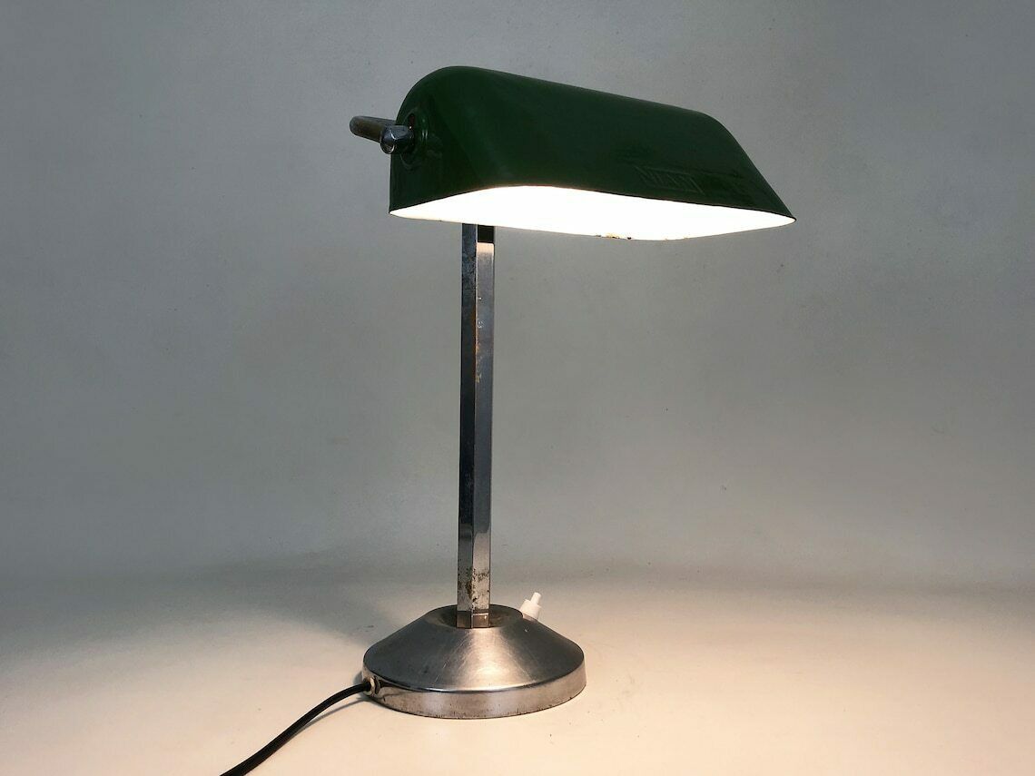 Niam Bureaulamp Met Beweegbare Kop, Donkergroen En Chroom photo furniture