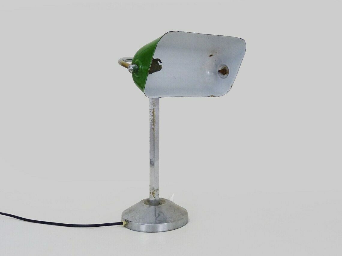 Niam Bureaulamp Met Beweegbare Kop, Donkergroen En Chroom photo 314.08