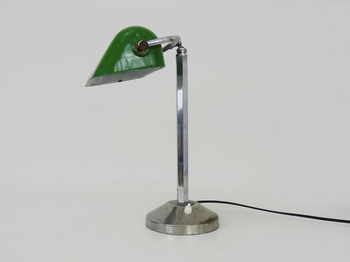 Niam Bureaulamp Met Beweegbare Kop, Donkergroen En Chroom photo vinterior