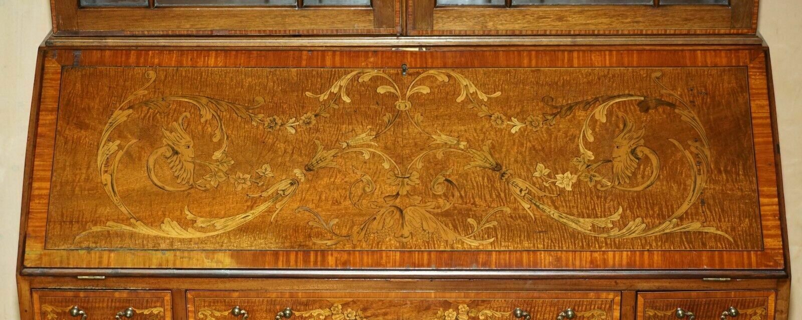 photo furniture Stunning Antique Circa 1840 Sheraton Revival Library Bureau Bookcase On Drawers
