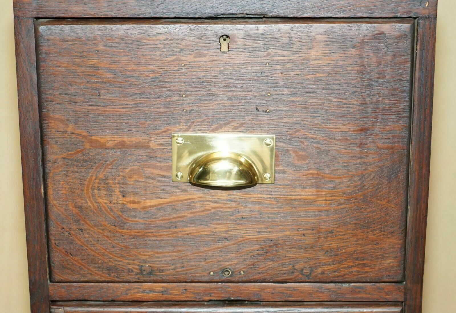Antique Art Deco Circa 1920's Restored English Oak Filing Cabinet New Fittings photo buy