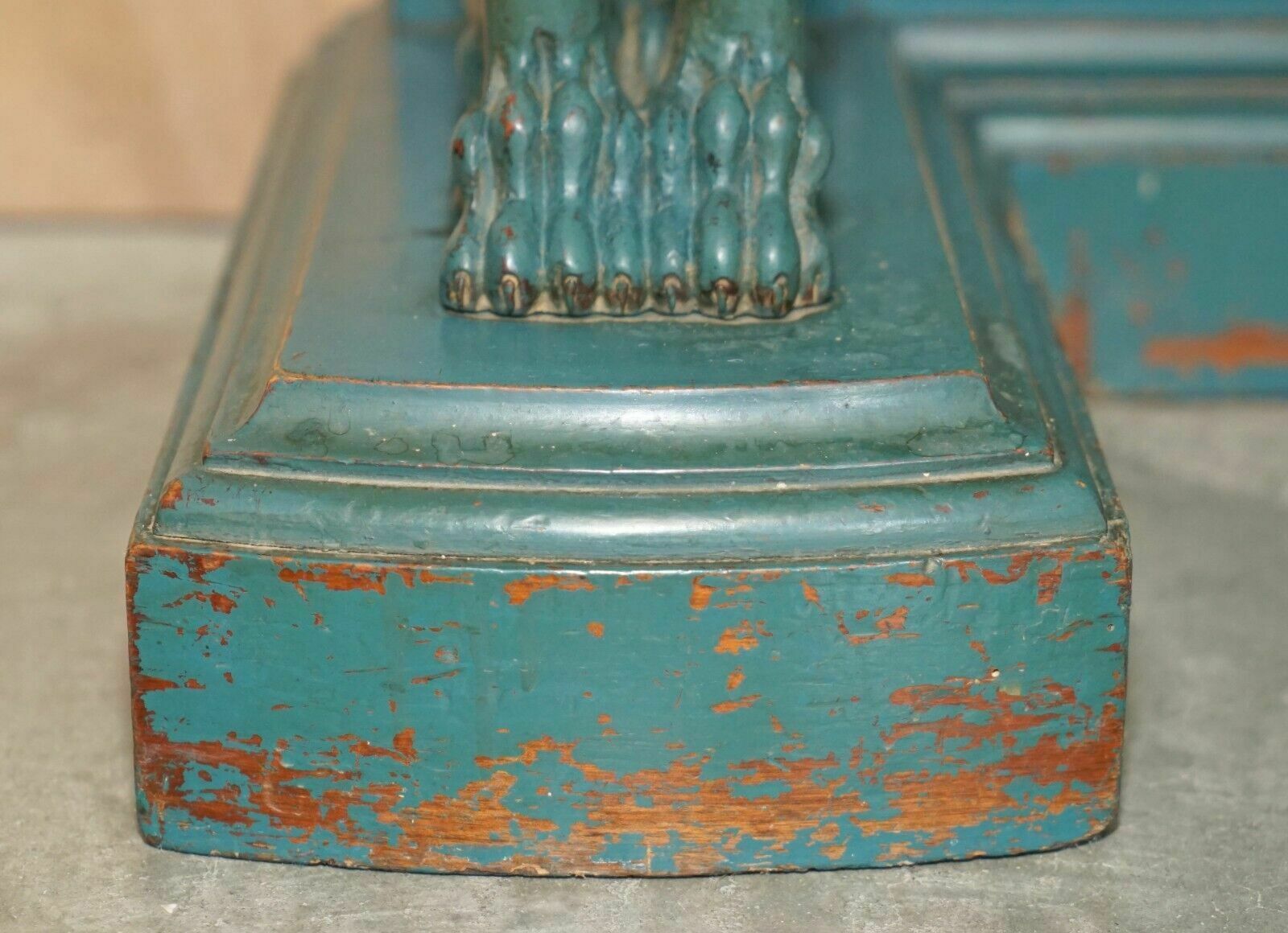 photo furniture Antique Circa 1880 Hand Carved With Griffin's, Carrara Marble Top Console Table