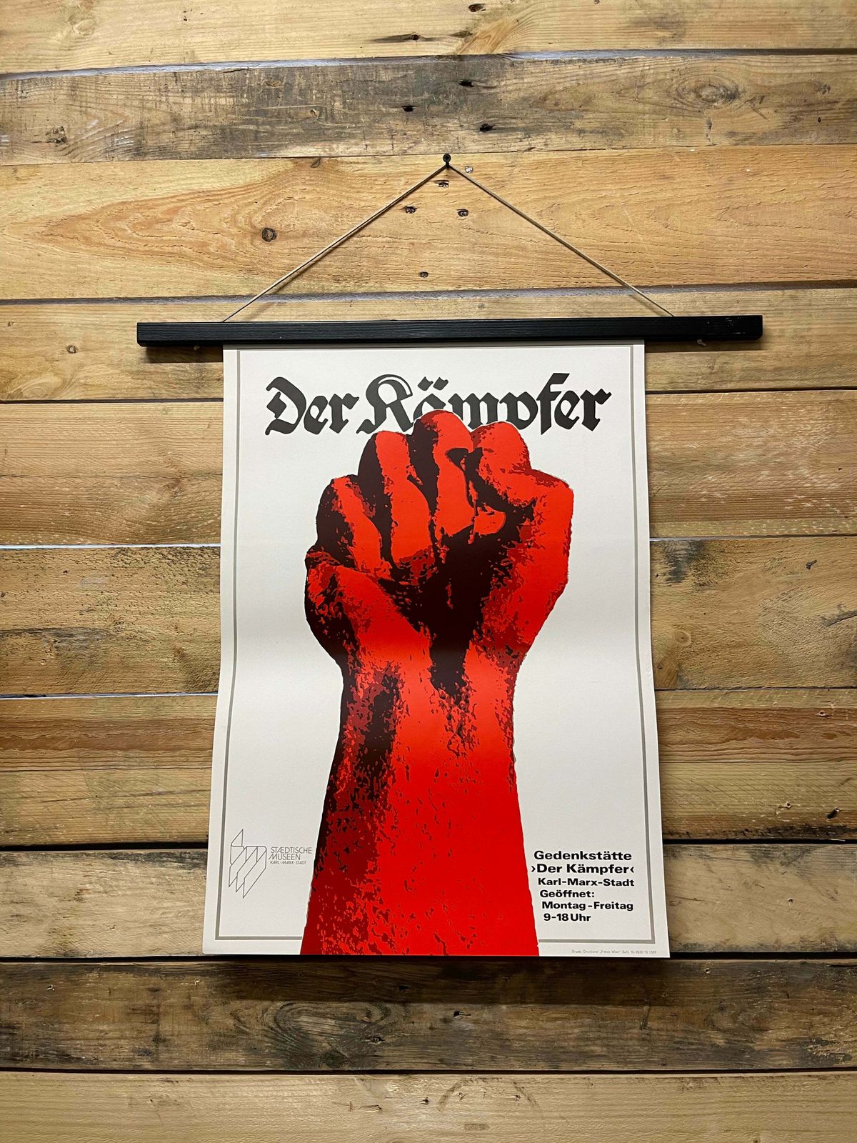 Rare Memorial Of The Fighter Ddr Propaganda Poster 1976 photo 155.0