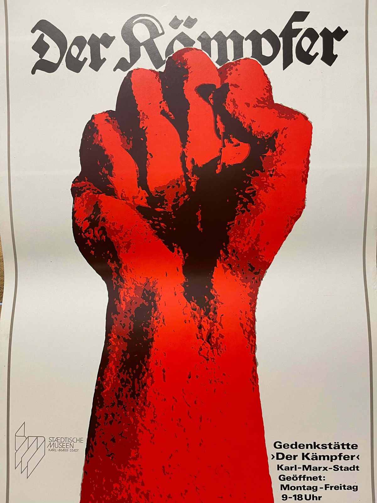 Rare Memorial Of The Fighter Ddr Propaganda Poster 1976 photo vintage