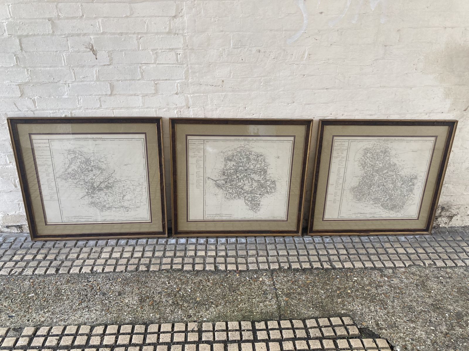Set Of Three Large 18th C Framed French Maps
