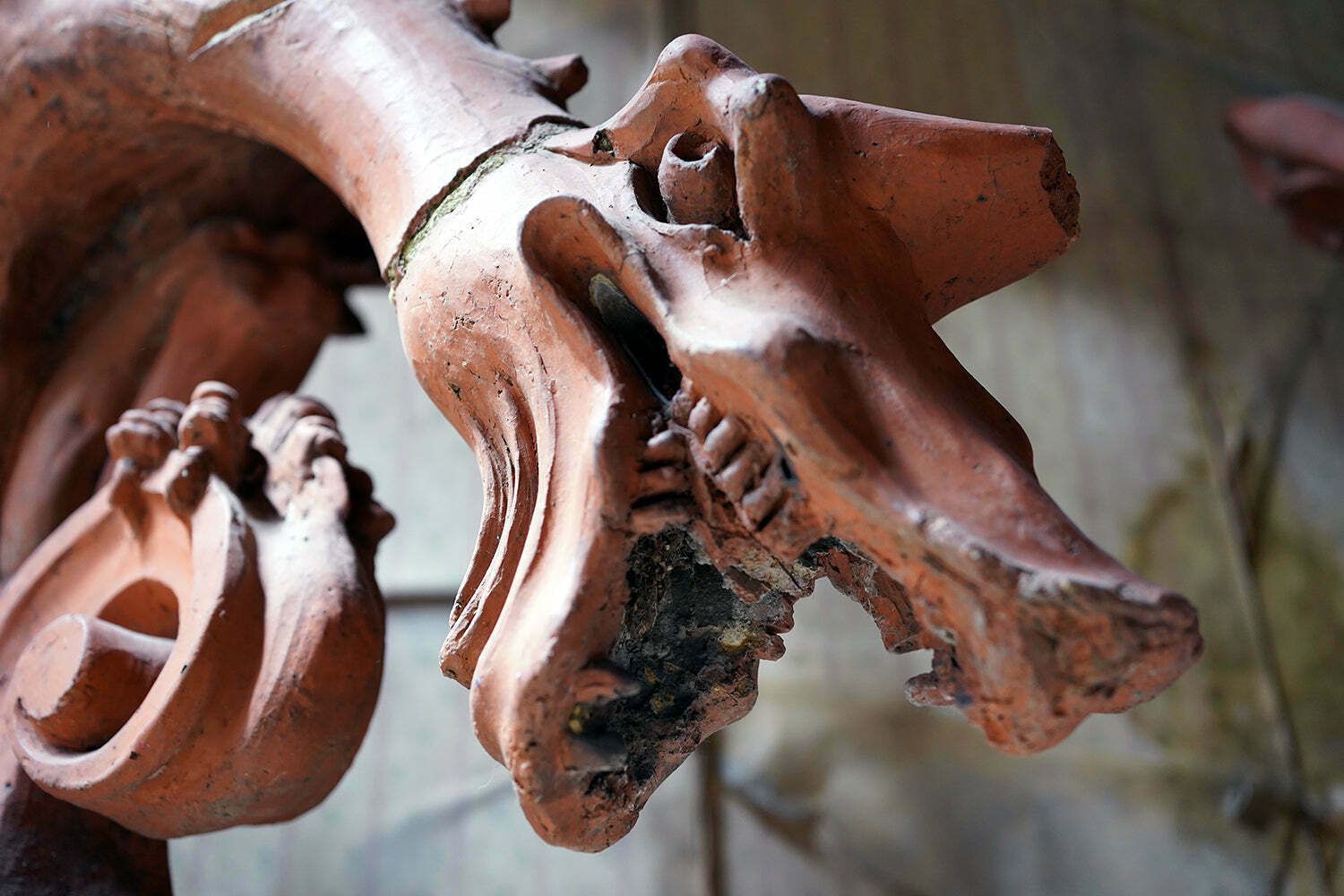 A Rare Pair Of Large Ruabon Terracotta Roof Gargoyles; The Eye, Ear And Throat Hospital, Shrewsbury C.1880 photo Home Decor