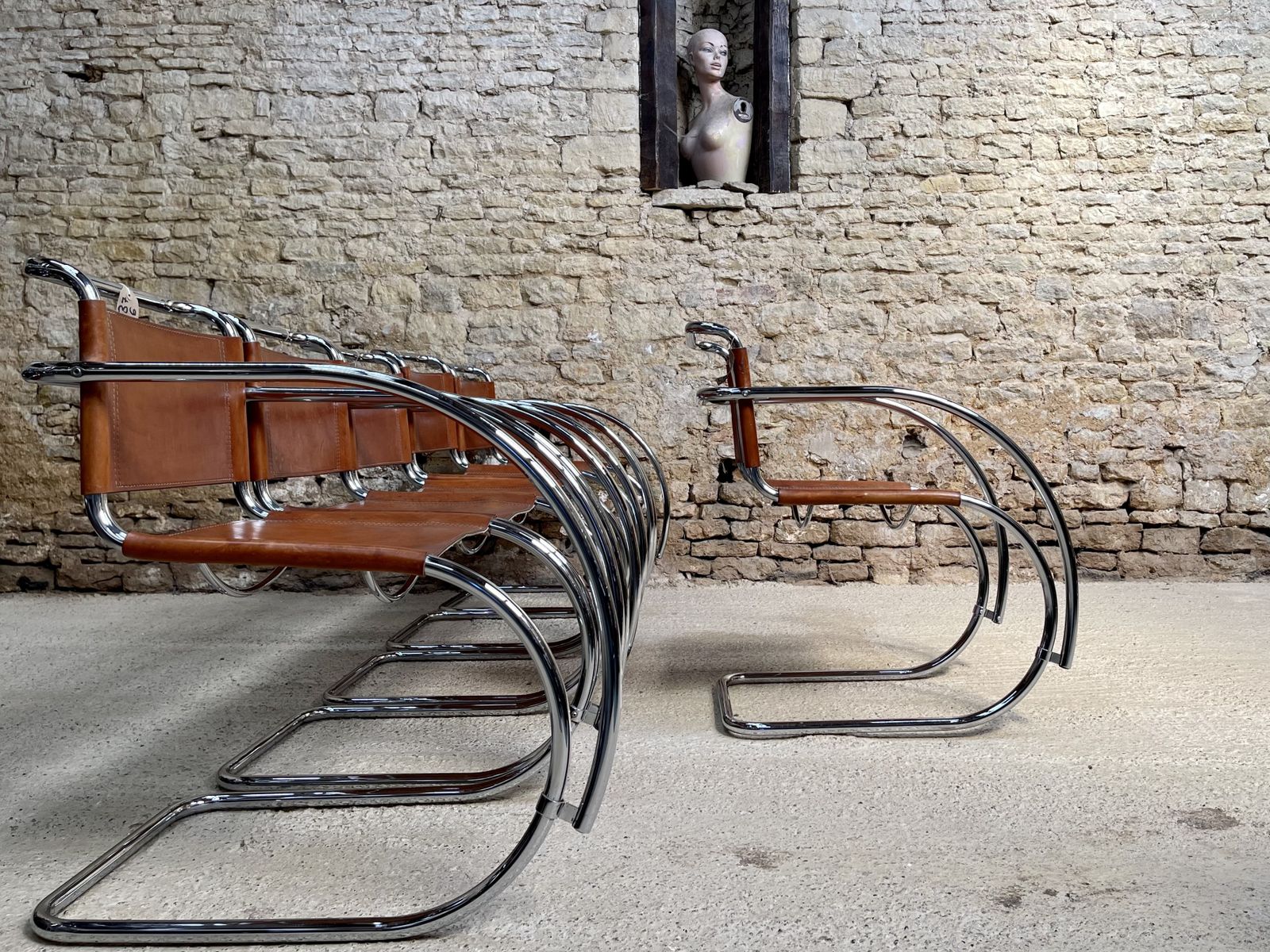 photo furniture Set Of 4 Four Mies Van Der Rohe Mr 20 Chair Chairs Dinning Club Lounge Occasional Bauhaus Mid Century