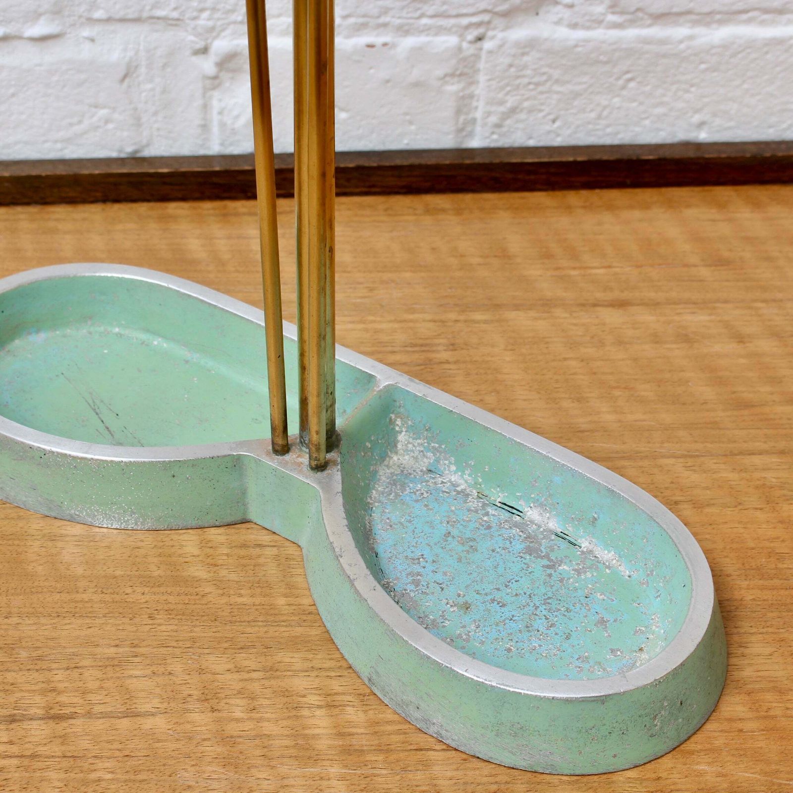 photo furniture Mid Century Modern Brass Umbrella Stand Attributed To Artes H&H Seefried Steppach (Circa 1950s)