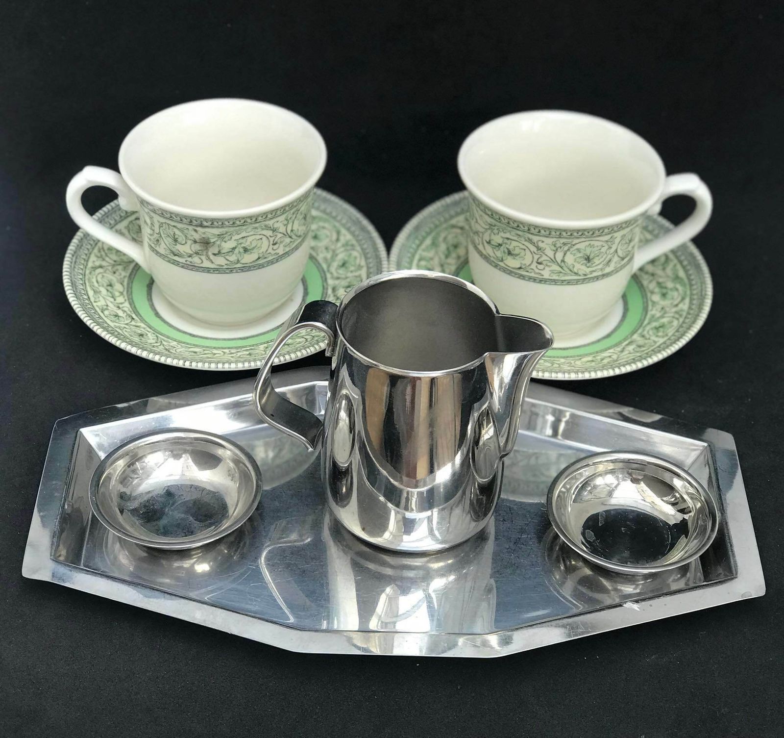 Breakfast Set For Two Cups Creamer Alessi Sugar Bowl Gift For Couple English Tea Set Gift For Friend English Tea Cup photo vintage