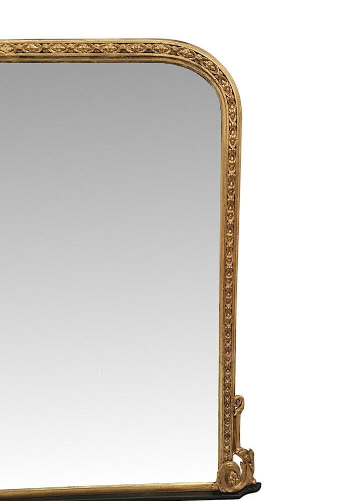 A Gorgeous 19th Century Giltwood Overmantle Mirror photo for sale