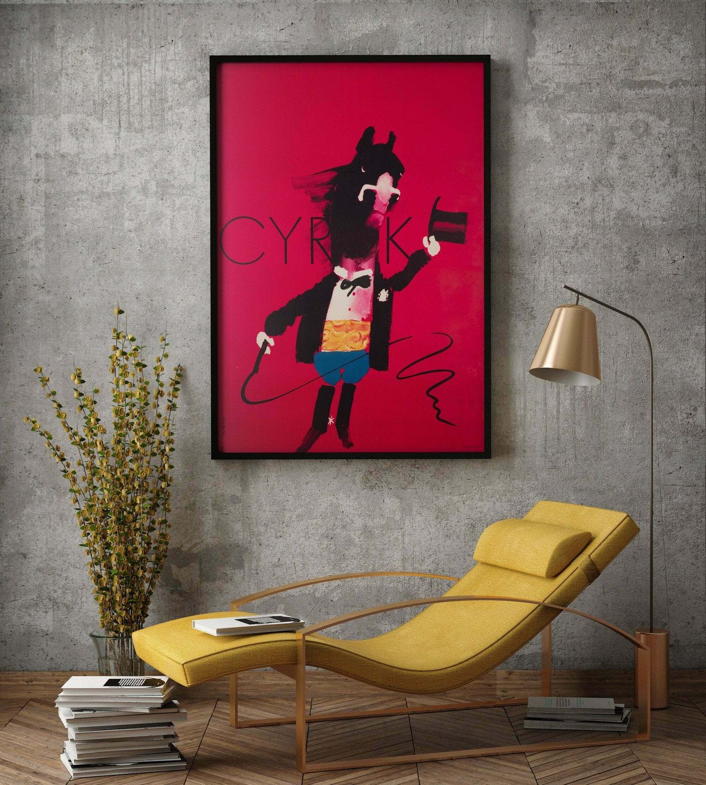 Cyrk Ringmaster Horse 1970 Polish Circus Poster, Waldemar Swierzy photo furniture
