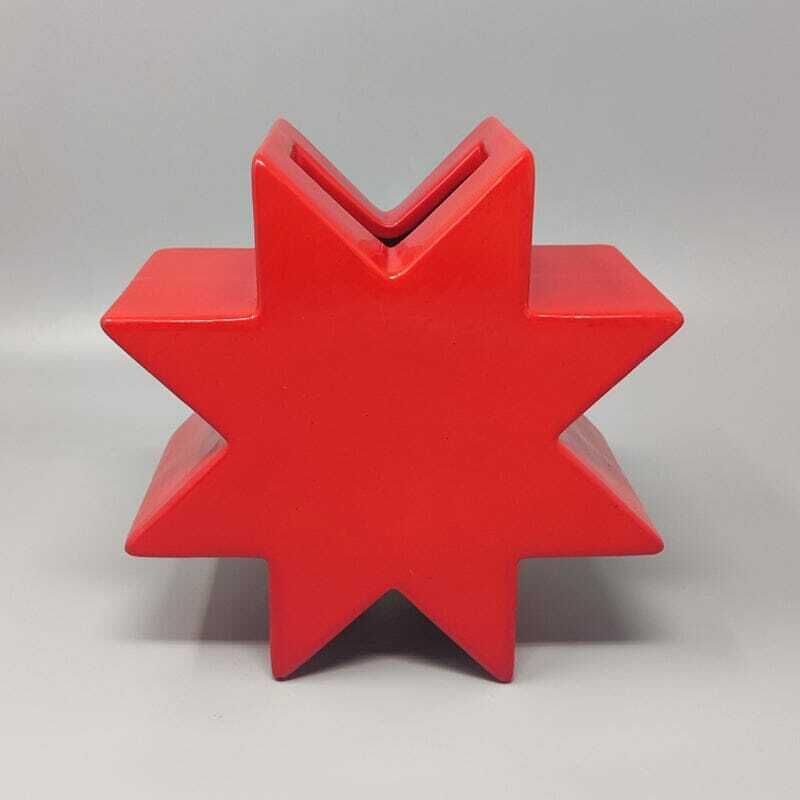 1980s Gorgeous Red Vase "Hsing" By Ettore Sottsass. Made In Italy photo furniture