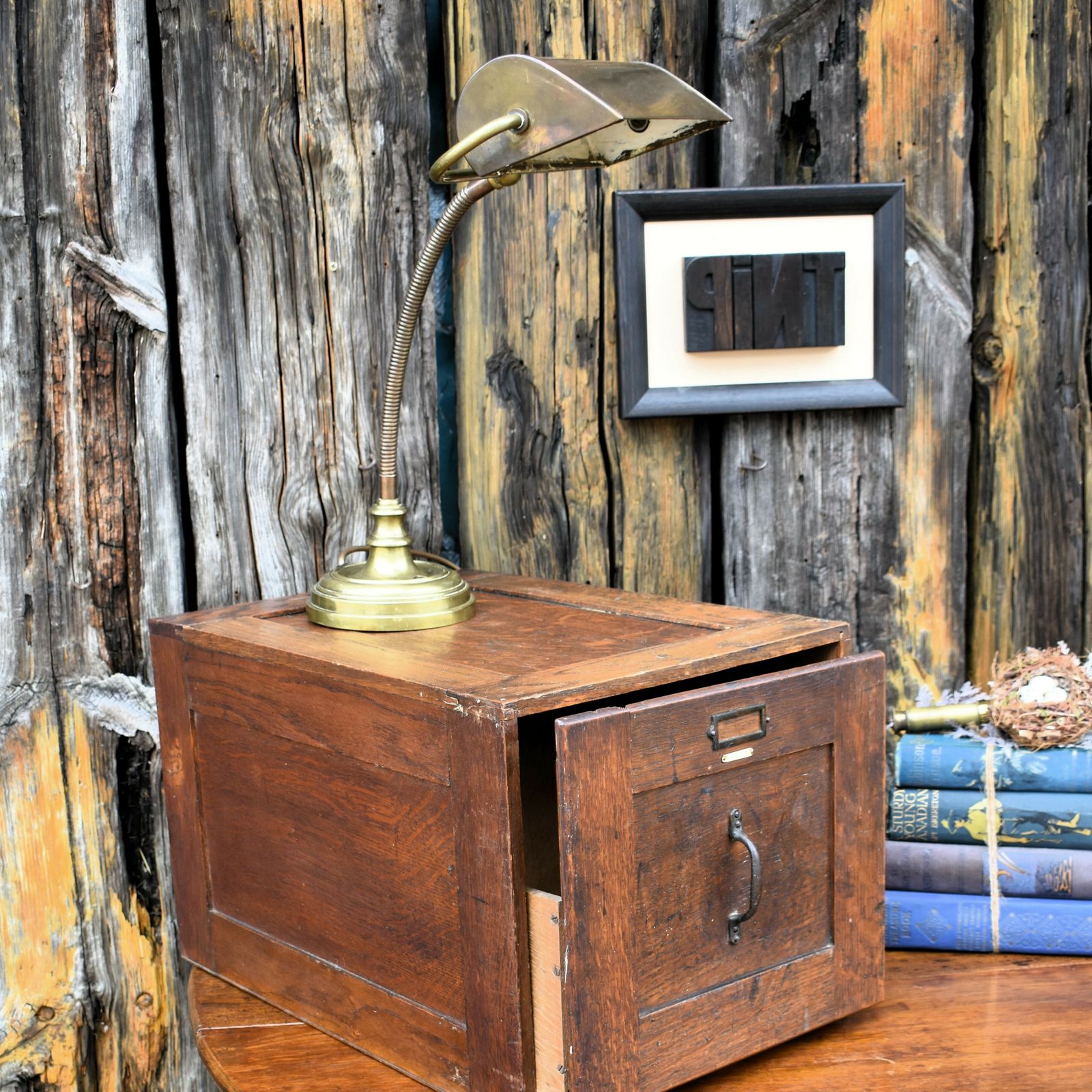 Antique Advance Oak Filing Cabinet Wj Southwood Home Office Paperwork Drawer photo for sale