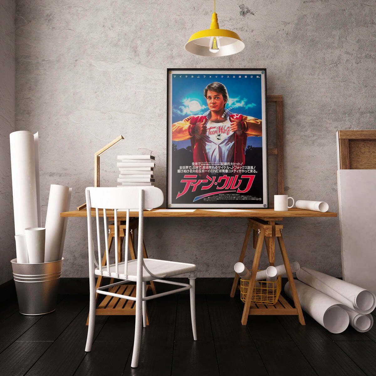 Teen Wolf 1985 Japanese B2 Film Poster photo furniture