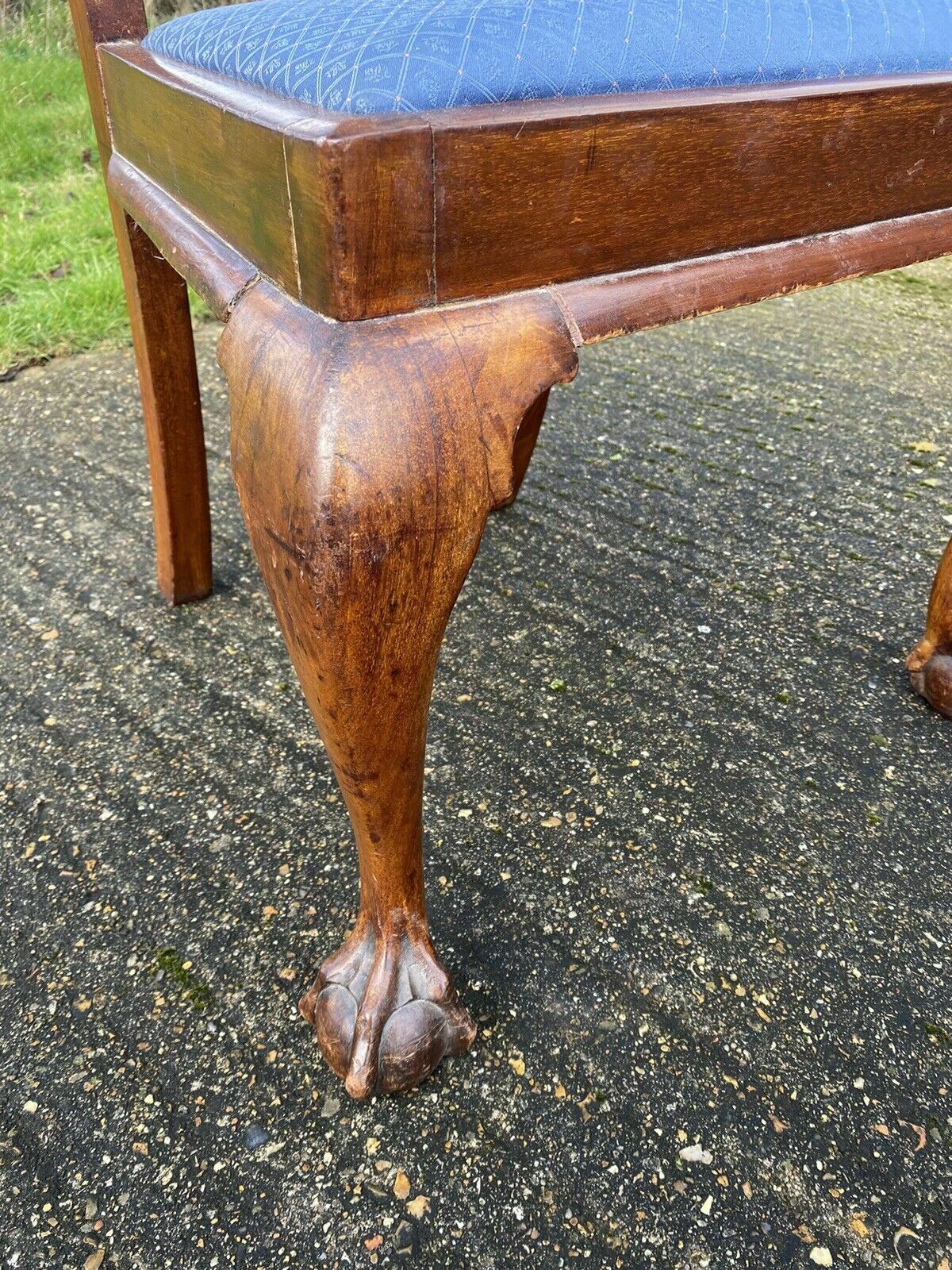 Set Of Six Large Antique Chippendale Style Mahogany Dining Chairs Inc 2 Carvers photo vintage