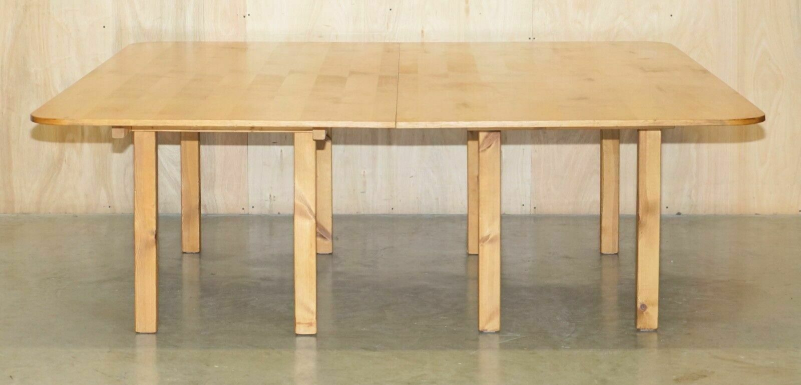 Very Large Solid Hardwood Refectory Workshop Dining Table Splits In The Middle photo for sale