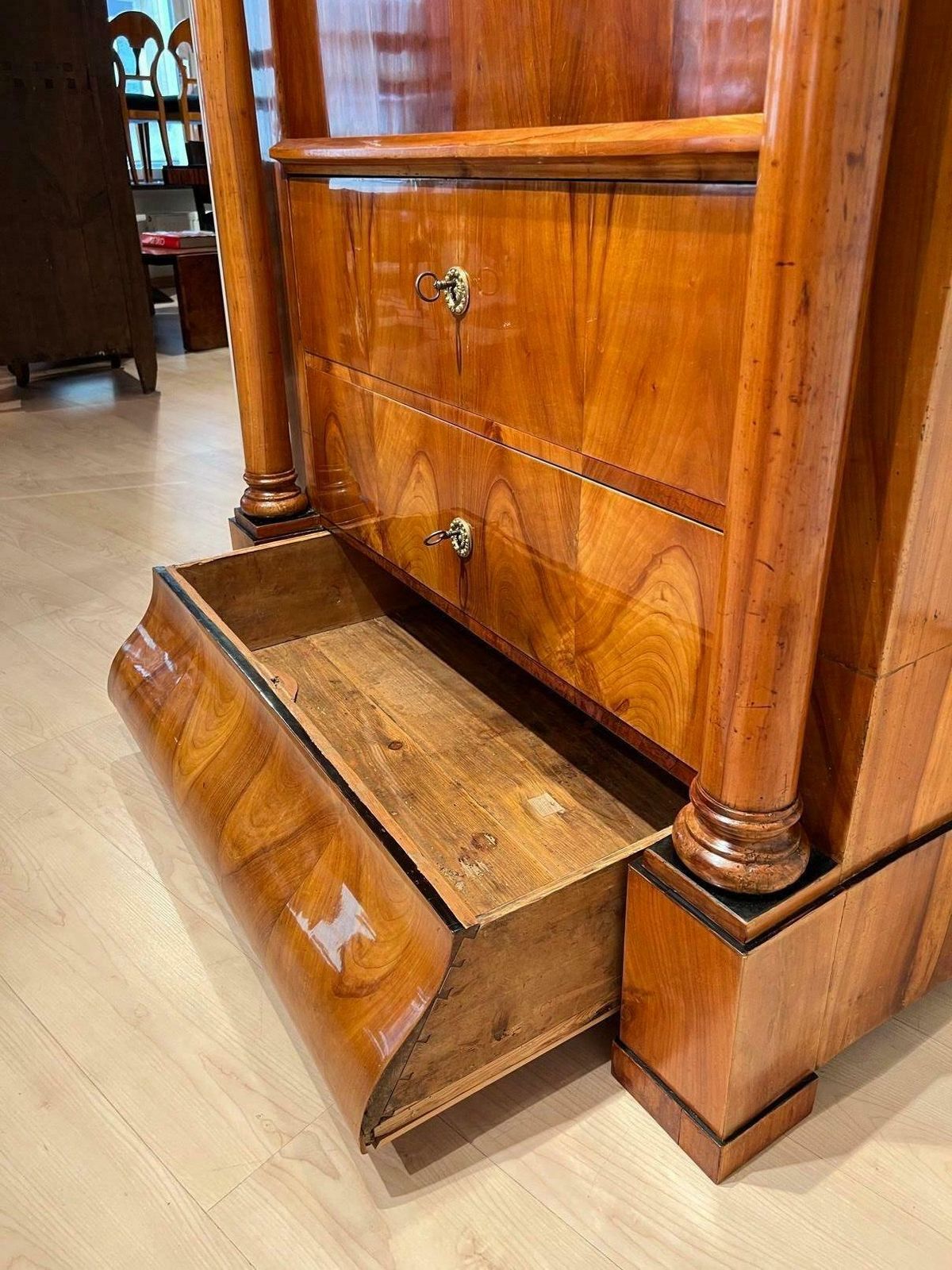 photo buy Biedermeier Secretaire, Cherry, Maple, Inlays, Brass, South Germany Circa 1830