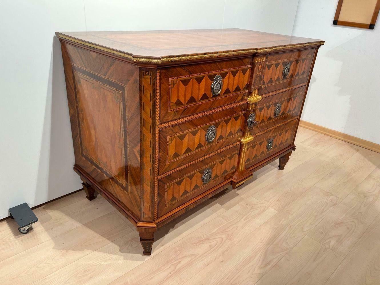 Louis XVI. Commode, Walnut Veneer, Inlays, Gold Plate, Austria/Vienna Circa 1790 photo Furniture