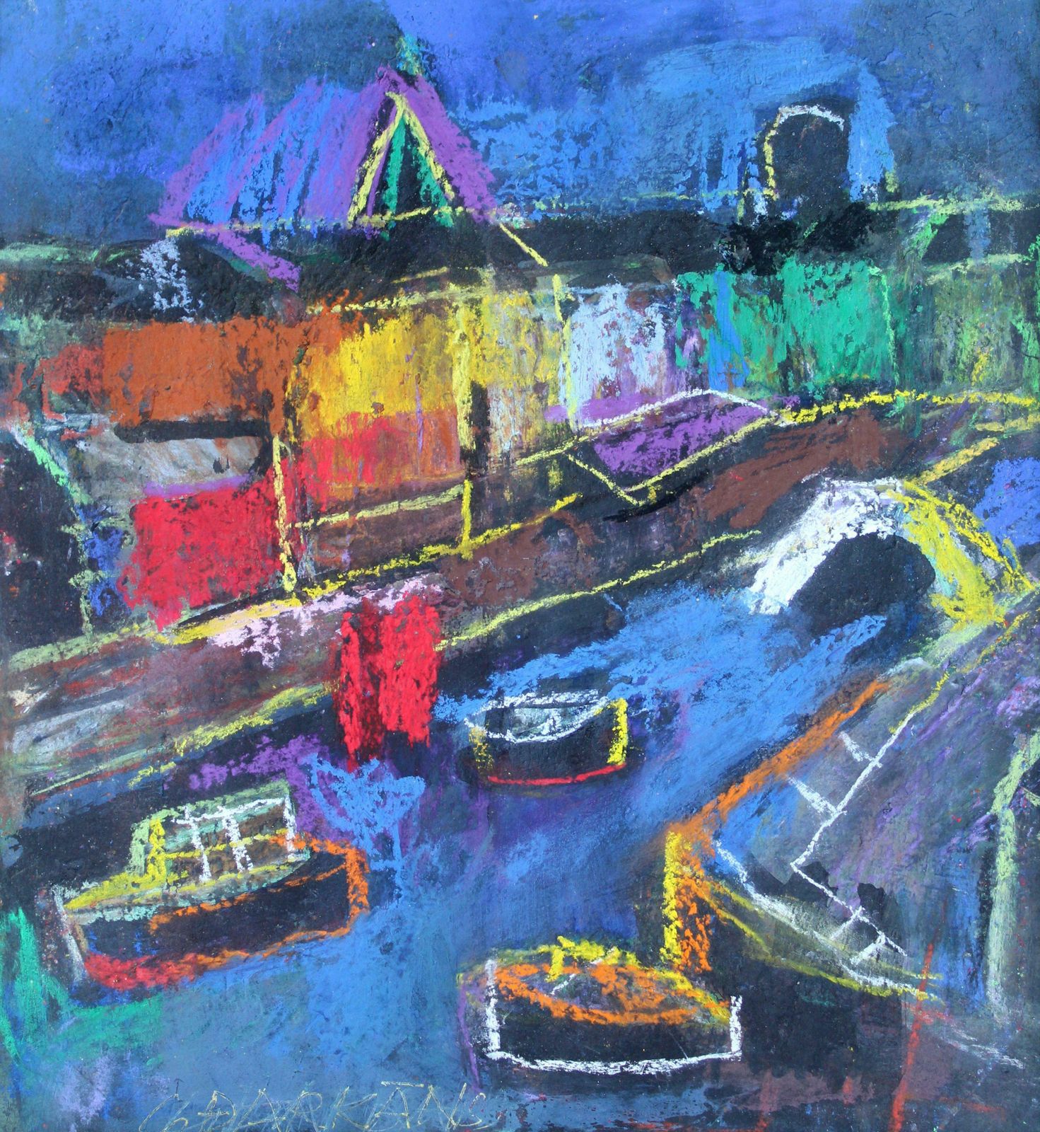 Georgs Barkans Travel Notes 2007. Paper, Pastel, 24x22 Cm