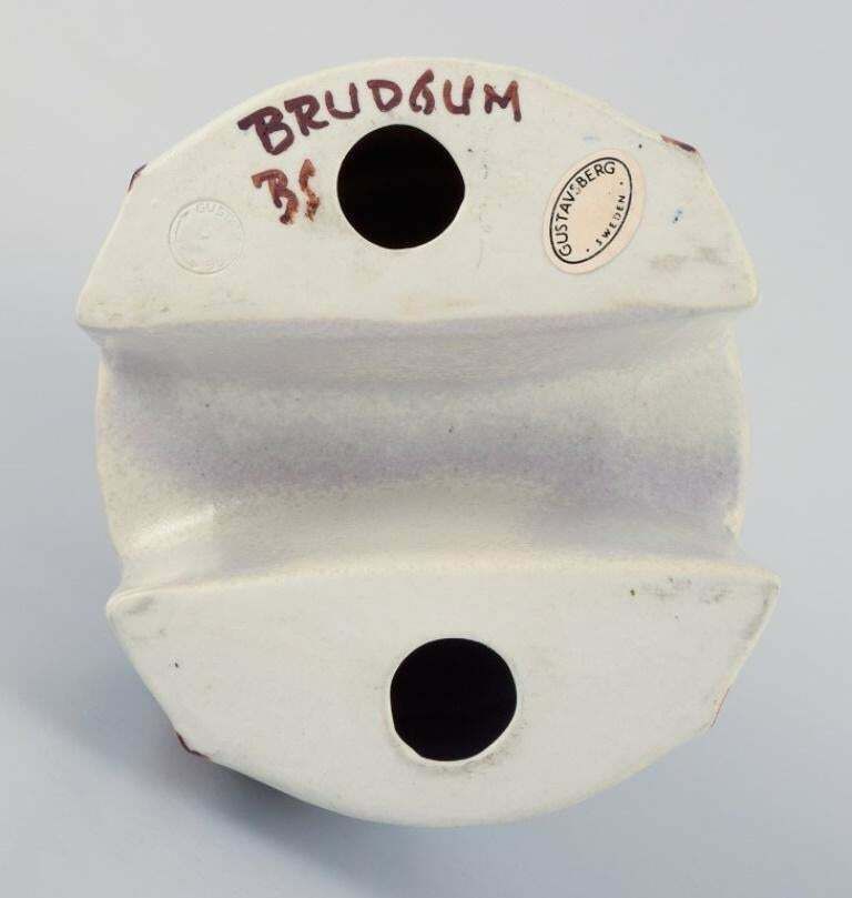 Britt Louise Sundell For Gustavsberg. Rare Ceramic Candlestick. A Groom. photo vintage