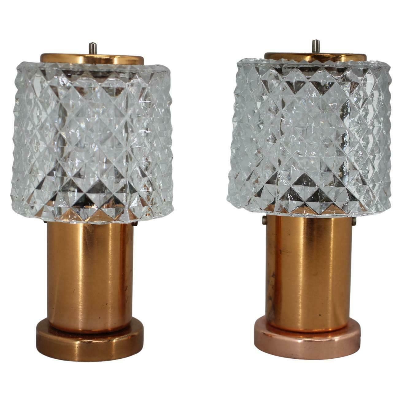 Pair Of Table Lamps In Copper By Kamenicky Senov, Czechoslovakia