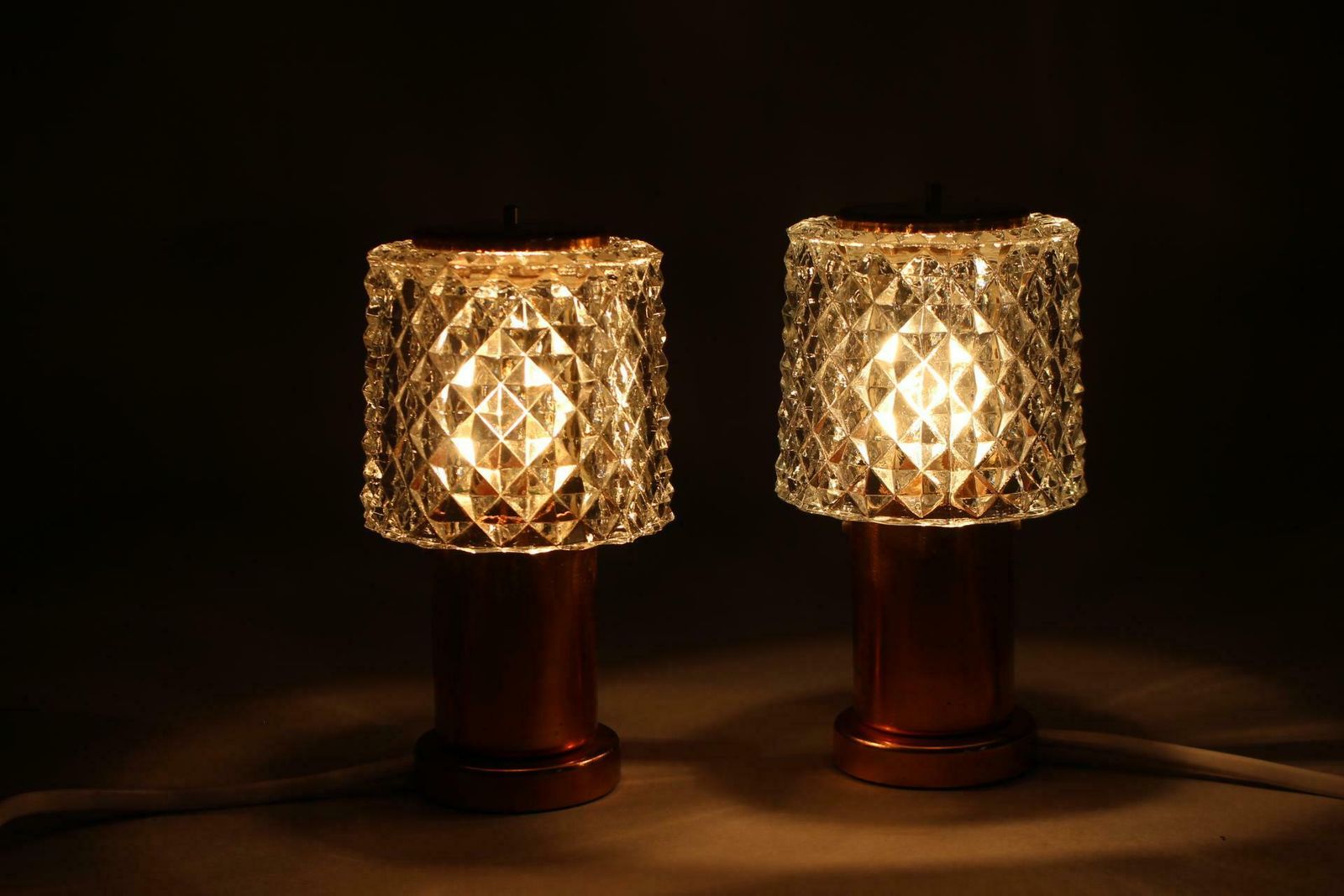 photo for sale Pair Of Table Lamps In Copper By Kamenicky Senov, Czechoslovakia
