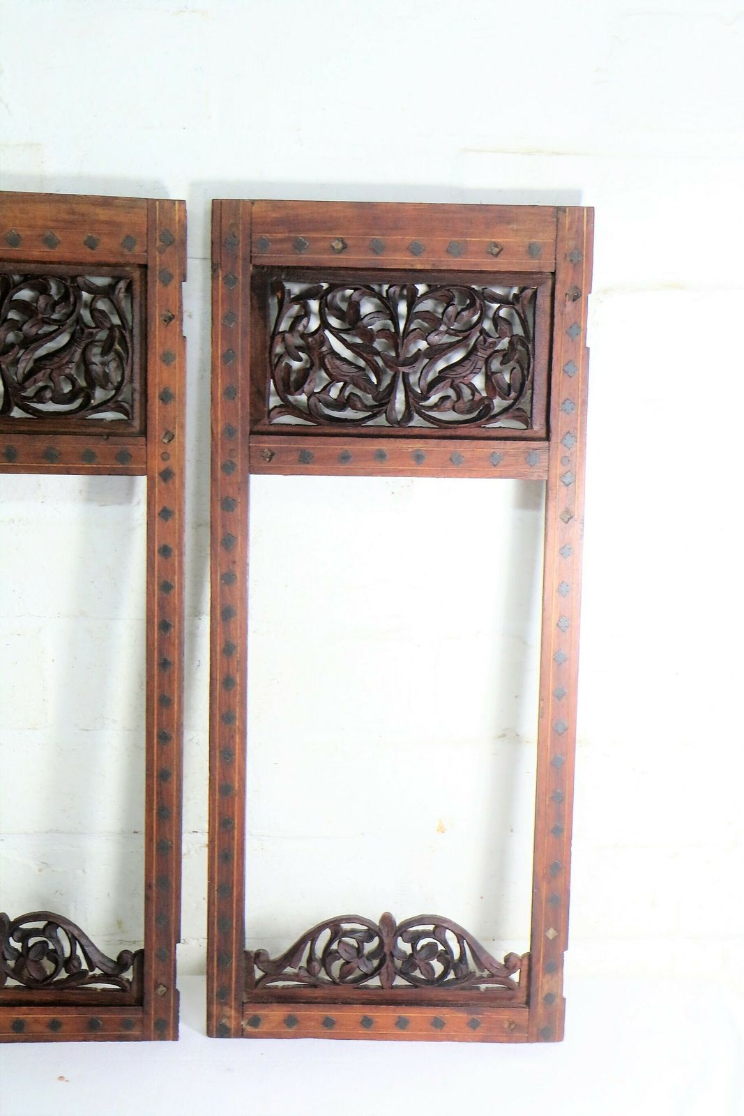 Antique Indian Carved Wooden Frames Set Of 3 Salvaged Decorators Interior Designer Pieces photo Home Decor