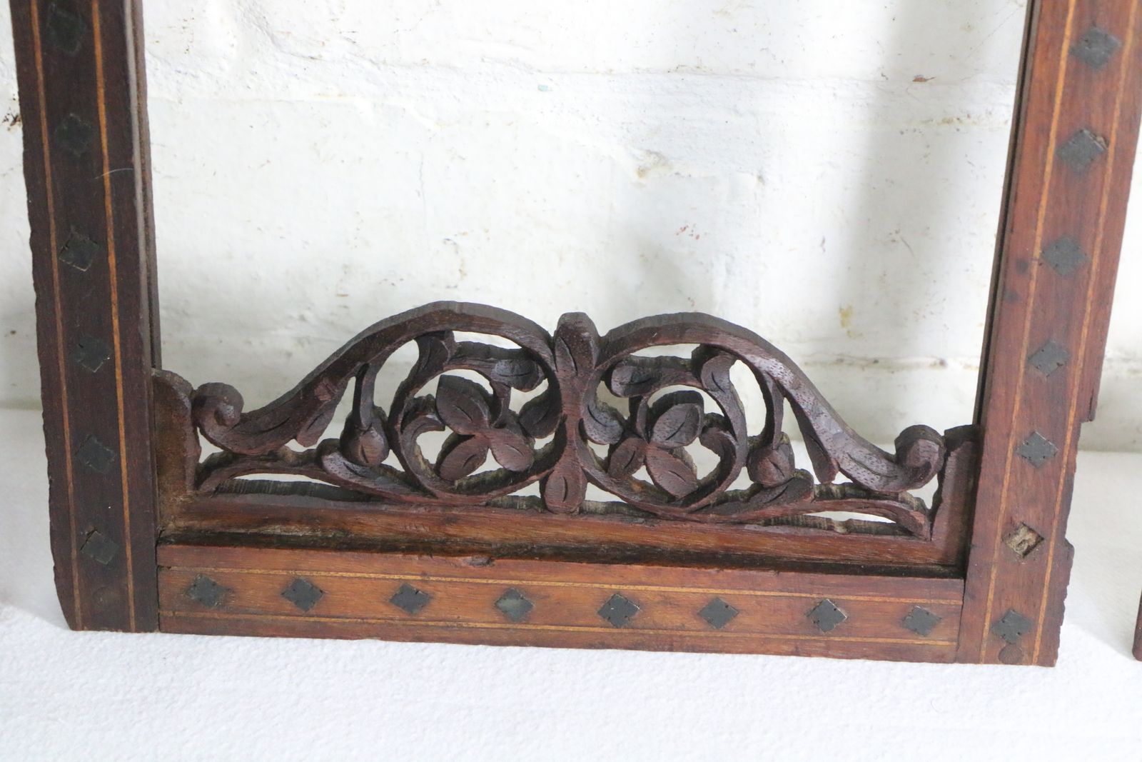 Antique Indian Carved Wooden Frames Set Of 3 Salvaged Decorators Interior Designer Pieces photo vinterior