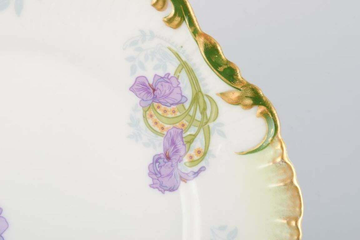 P. Dauphin, Paris, Set Of Six Art Nouveau Faience Plates With Flowers photo Home Decor