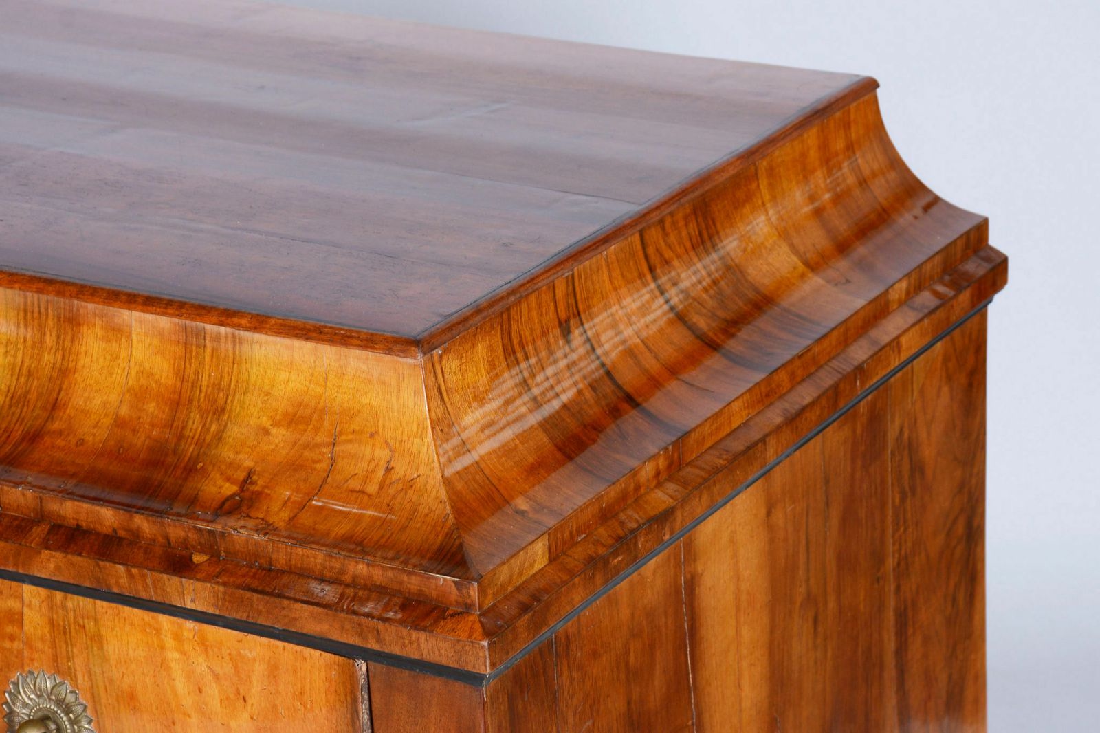 photo furniture Restored Biedermeier Walnut Chest Of Drawers, High Gloss, Czechia, 1820s
