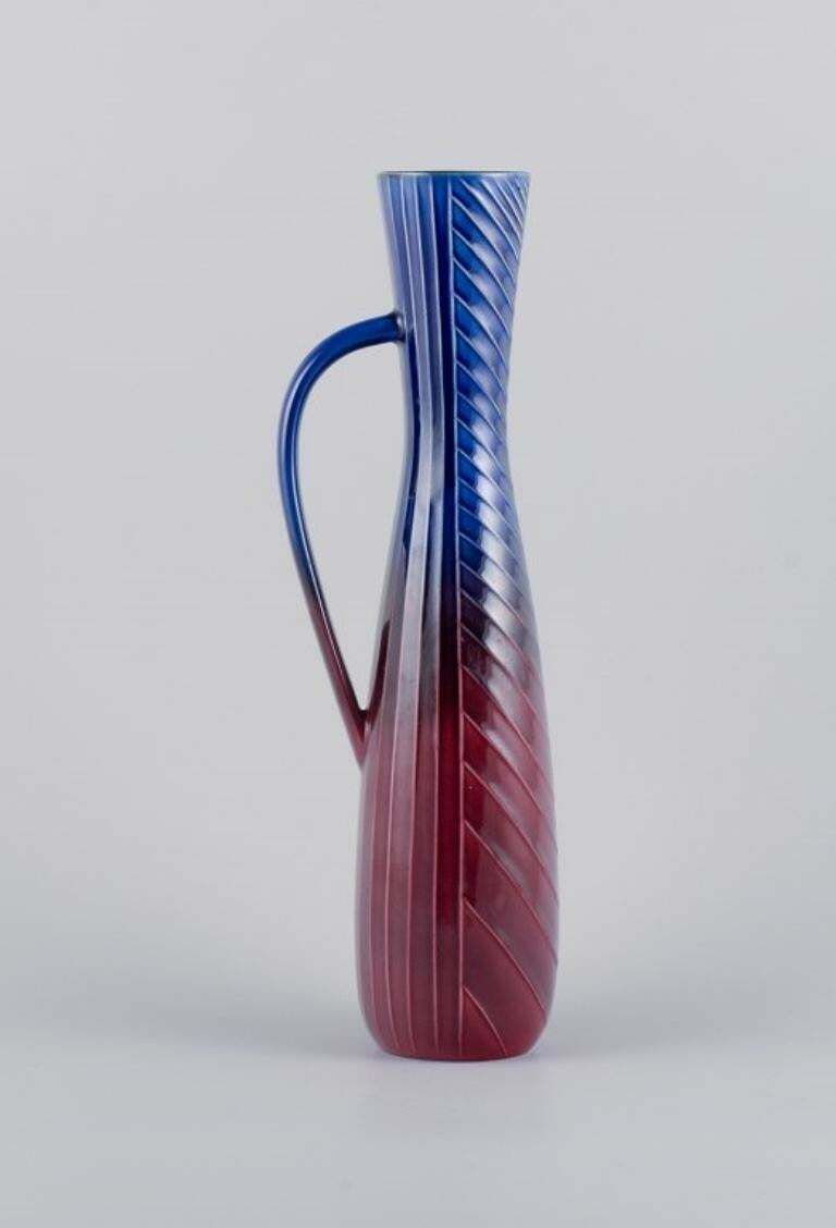 Carl Harry Stålhane For Rörstrand. Tall And Slim Ceramic Pitcher / Vase photo for sale