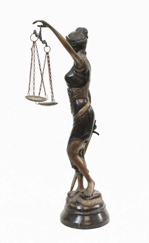 Art Bronze Lady Justice Statue Scales Legal Justitia Themis photo