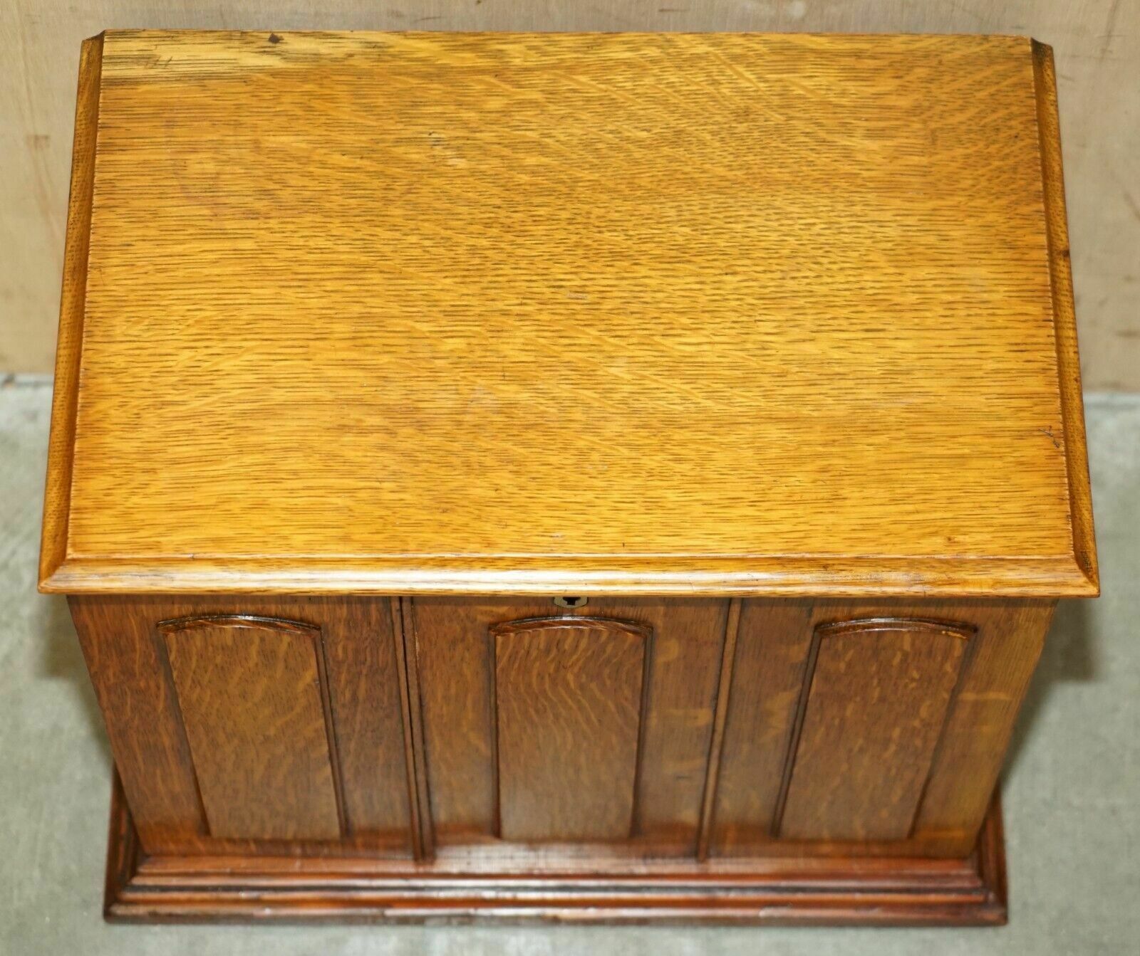photo furniture Restored Antique Art Nouveau Stationery Writing Cabinet With Calendar & Key