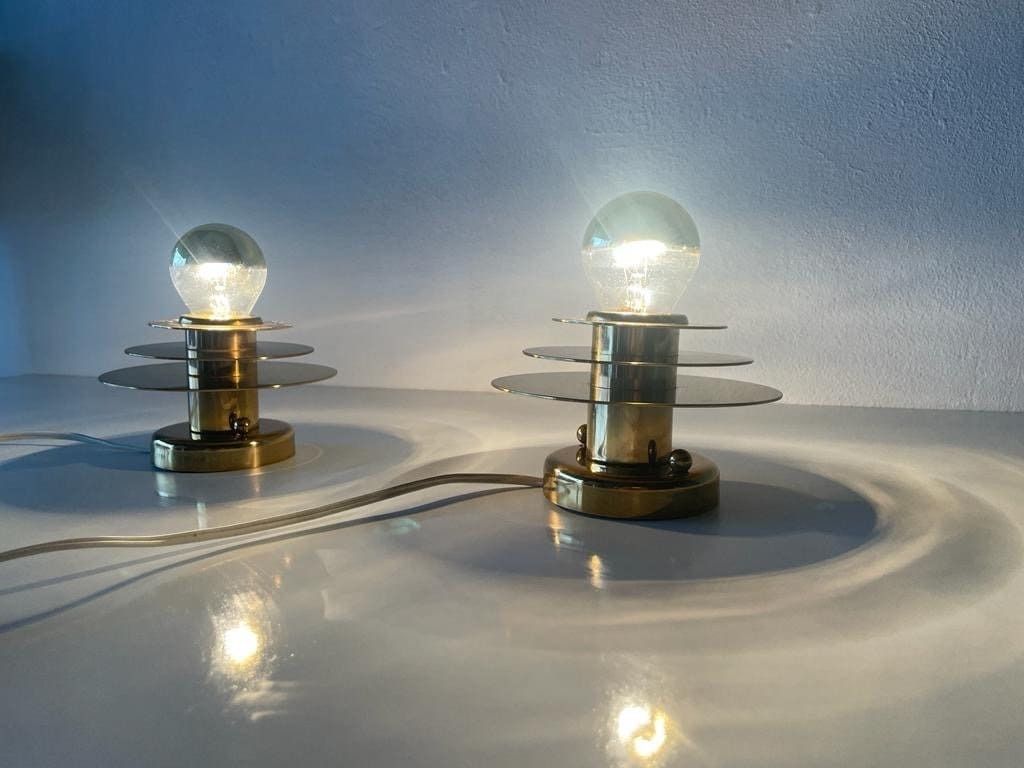 photo furniture Modernist Brass Pair Of Sconces Or Ceiling Lamps By Schröder & Co, 1960s, Germany