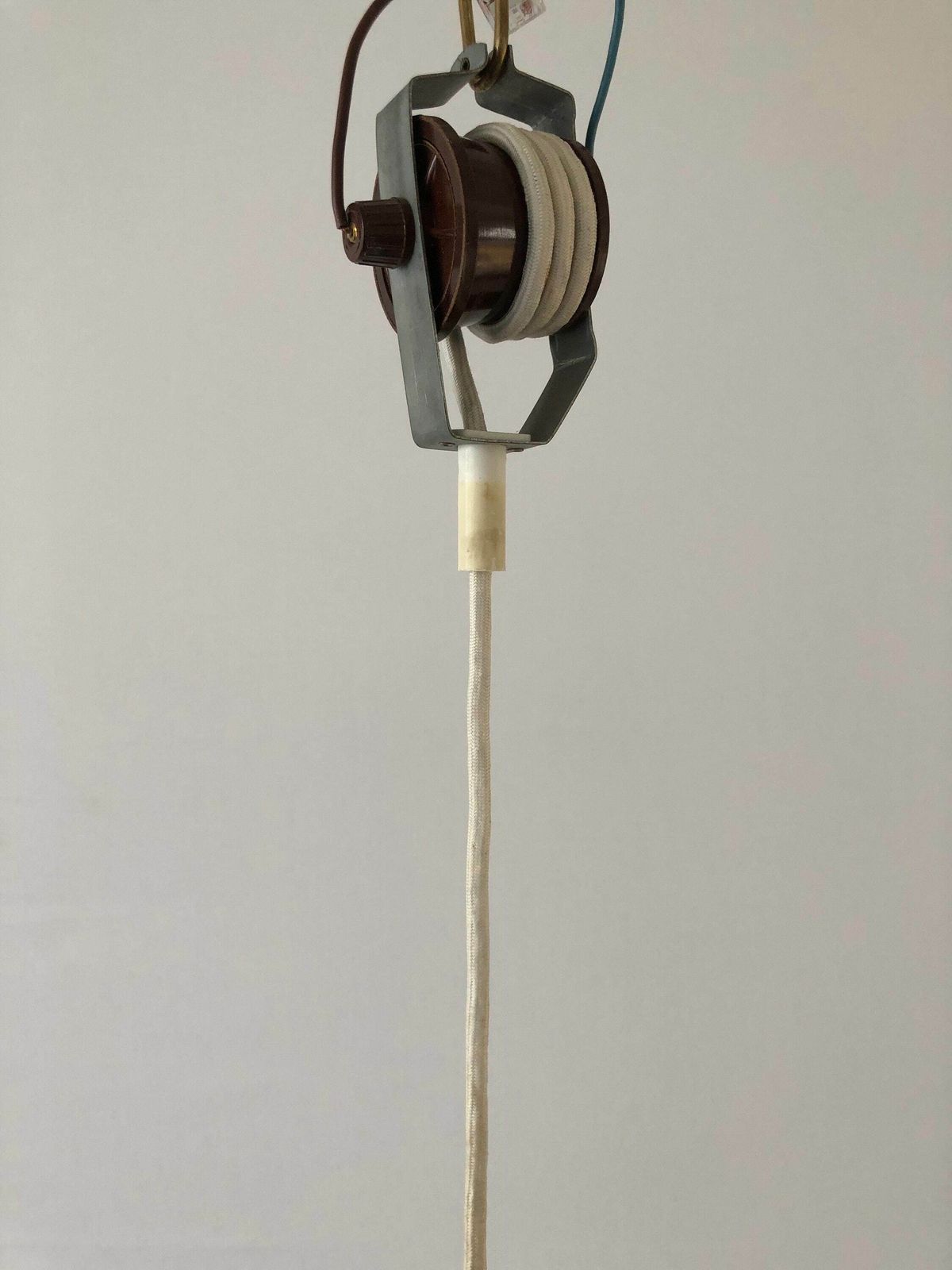 photo for sale Unusual Design Wood And Plastic Paper Large Pendant Lamp, 1960s, Germany