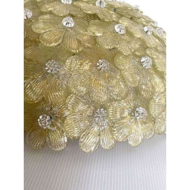 photo furniture Early 21st Century Gold Flowers Murano Glass Flush Mount
