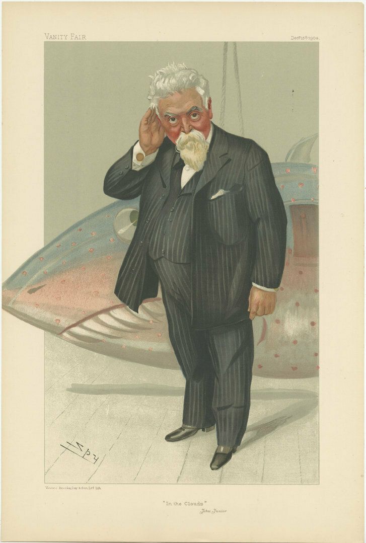Chromolithograph Vanity Fair Caricature Print 'In The Clouds'