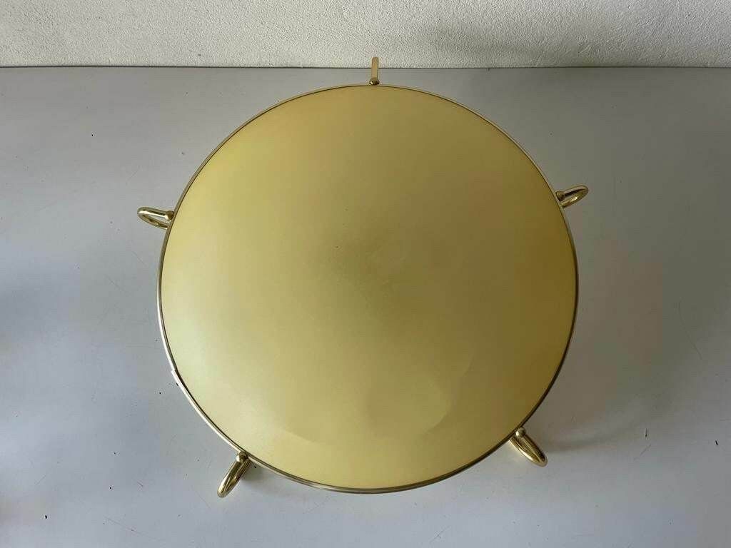 Erco Gold Metal Frame Beautiful Retro Shade Xl Ceiling Or Wall Lamp, 1950s, Germany photo for sale