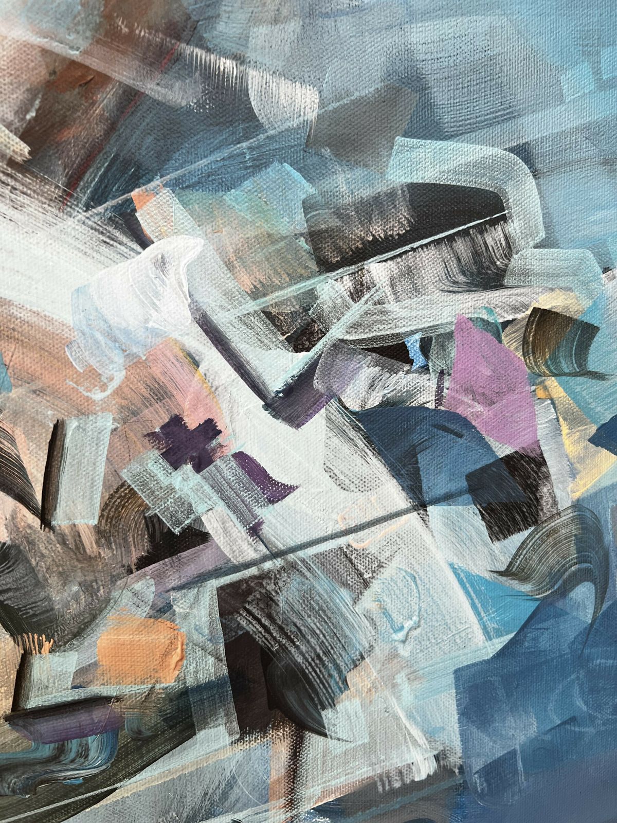 Into The Blue Painting By Dairo Vargas // Unique Work With Signature photo Art