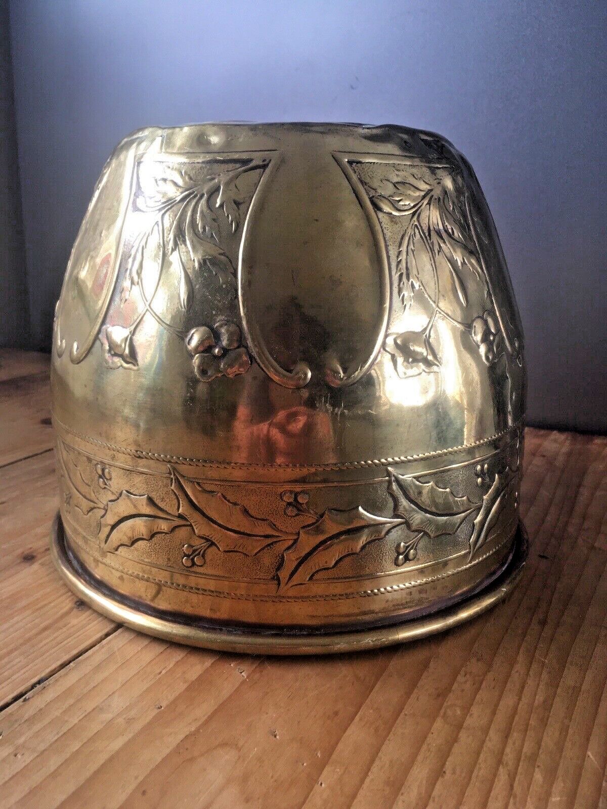 photo furniture Antique Floral Aesthetic Movement Leaf Berry Floral Brass Planter Plant Tree Pot