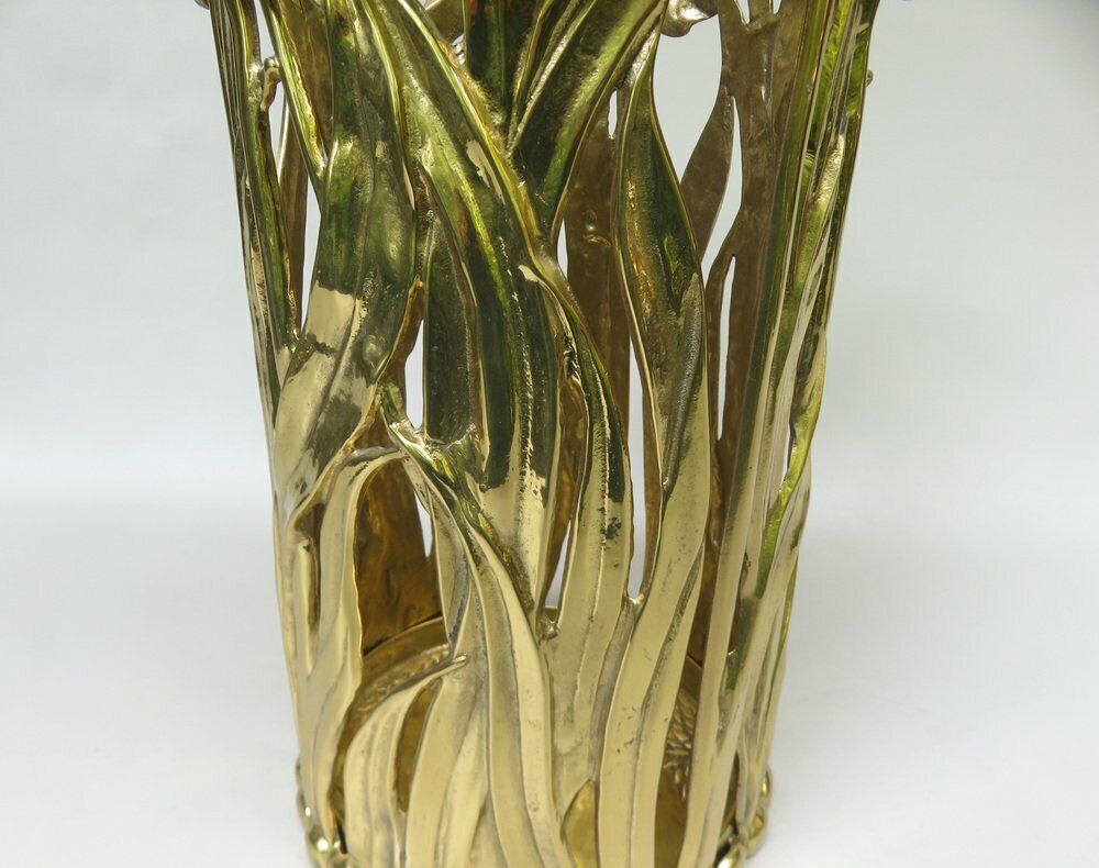 3623.55 Art Nouveau Umbrella Stand In Polished Bronze, 1970s photo