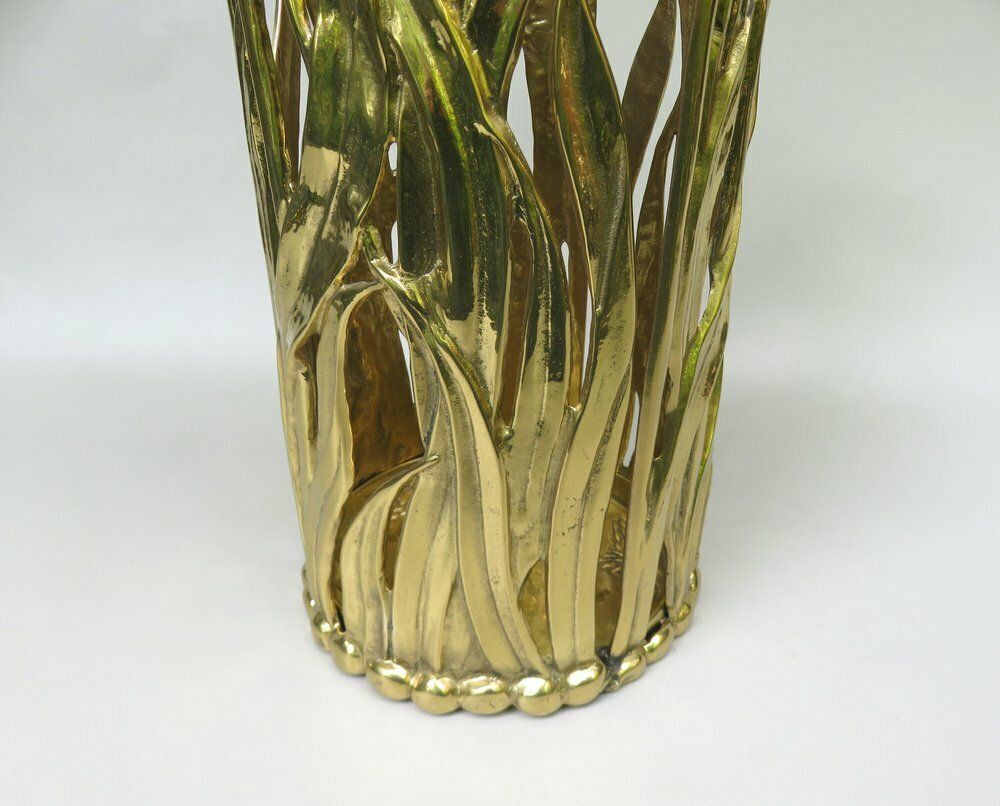 photo vinterior Art Nouveau Umbrella Stand In Polished Bronze, 1970s