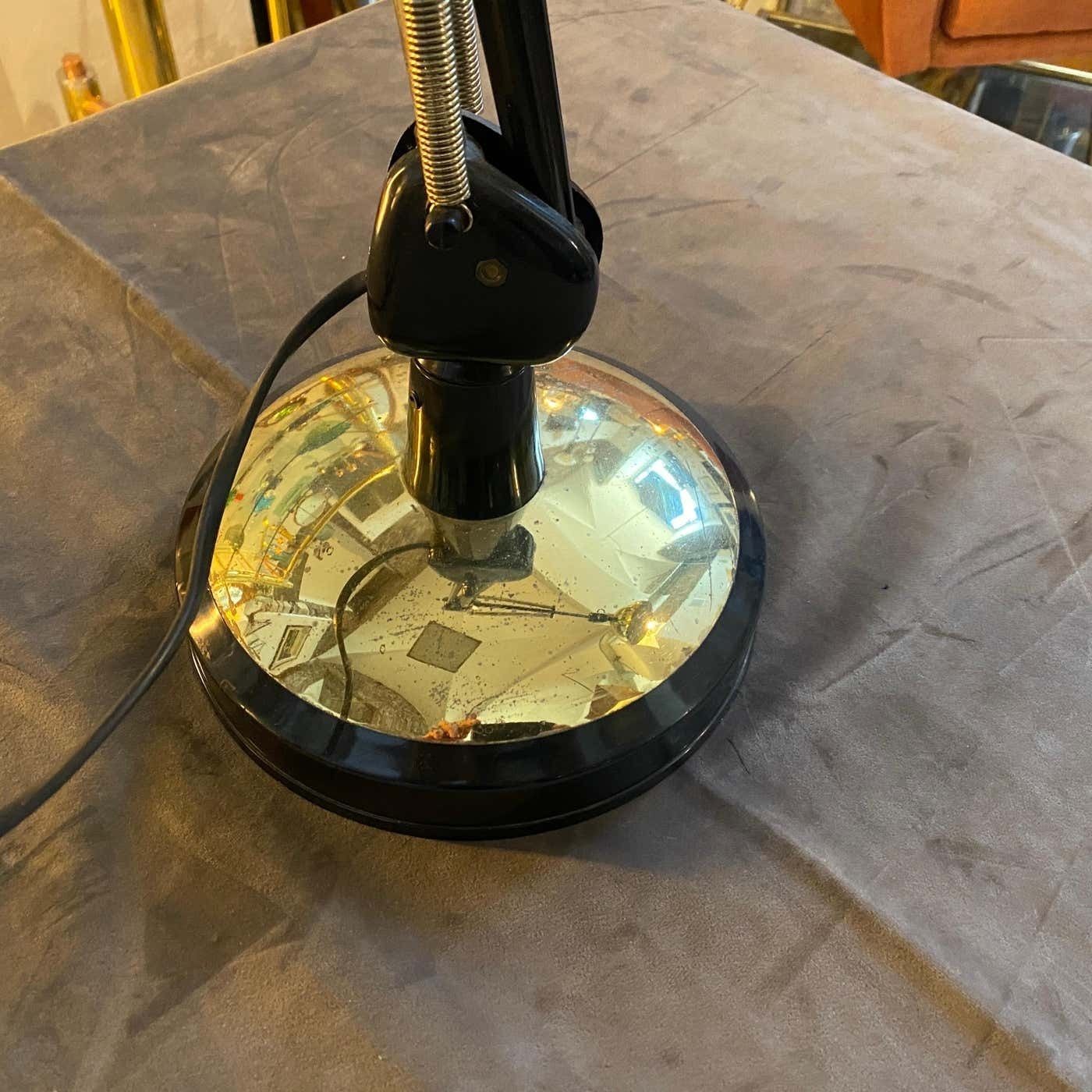 1970s Mid Century Modern Gilt Metal Italian Adjustable Desk Lamp photo Lighting